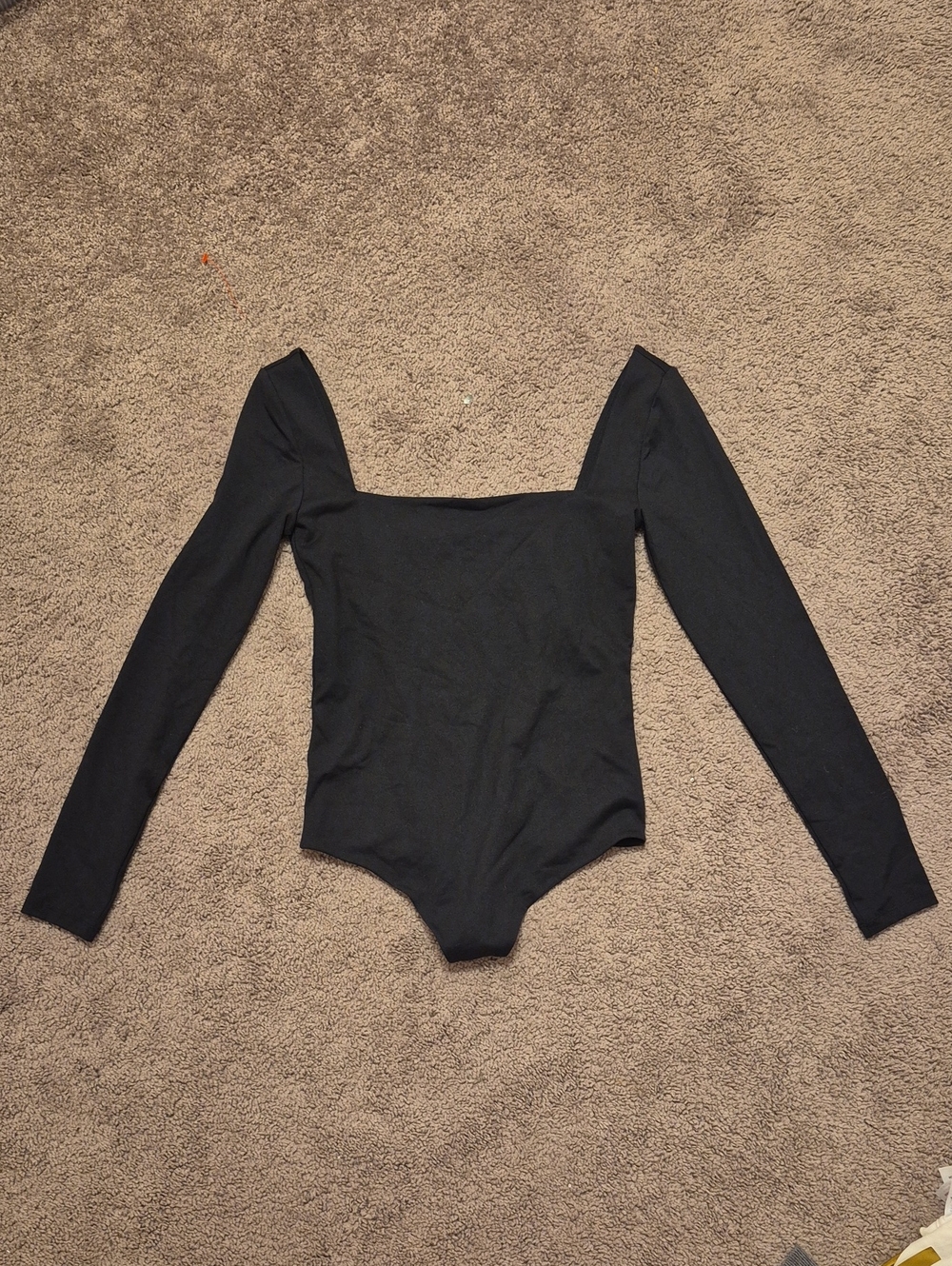 Nuuds Square Neck Black Bodysuit XS & S